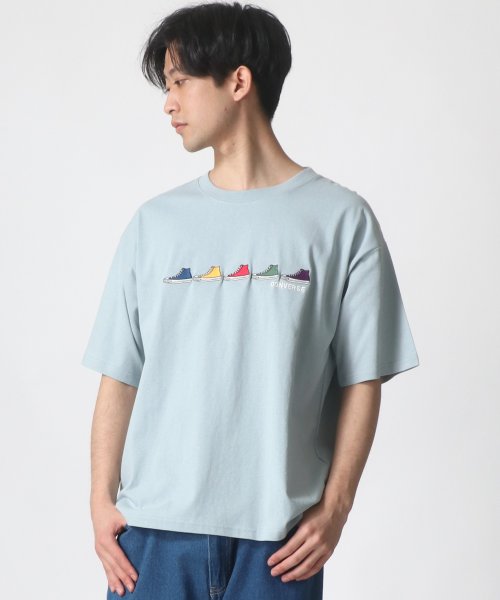 LAZAR(ラザル)/CONVERSE/コンバース カラフル シューズ ロゴ 刺繍 Tシャツ/img24