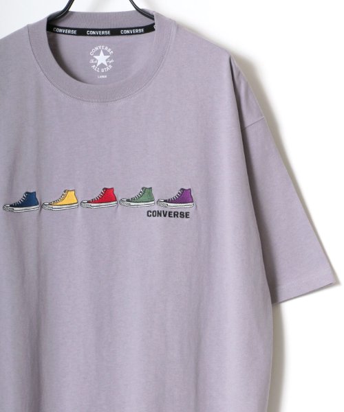 LAZAR(ラザル)/CONVERSE/コンバース カラフル シューズ ロゴ 刺繍 Tシャツ/img32