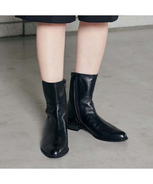 ストレッチショートブーツ ET JACOMO 本革