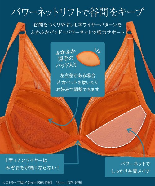 fran de lingerie(フランデランジェリー)/リッチな谷間をつくるやわらかノンワイヤーノンワイヤーブラ&ショーツセット B65－G75カップ/img31