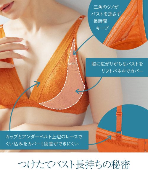 fran de lingerie(フランデランジェリー)/リッチな谷間をつくるやわらかノンワイヤーノンワイヤーブラ&ショーツセット B65－G75カップ/img32