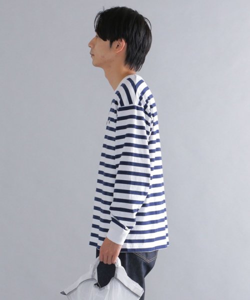 SHIPS MEN(シップス　メン)/*【SHIPS別注】PENNEYS: FOX ロゴ ワッペン ソリッド / ボーダー クルーネック Tシャツ (ロンT)/img16