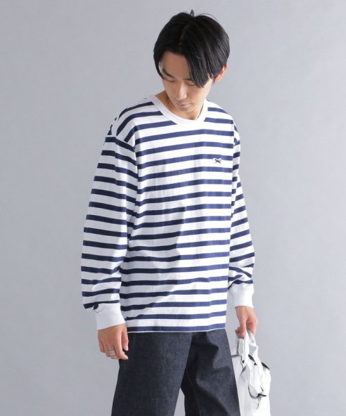 SHIPS MEN(シップス　メン)/*【SHIPS別注】PENNEYS: FOX ロゴ ワッペン ソリッド / ボーダー クルーネック Tシャツ (ロンT)/img19