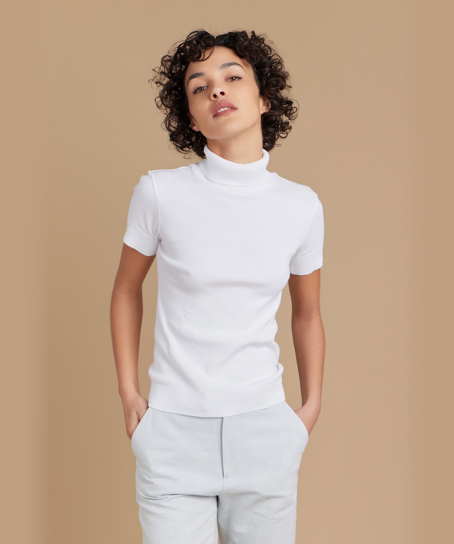 【Outlet】J155 TS コットンタートルネックカットソー