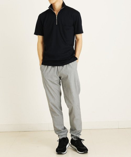 MICHEL KLEIN HOMME(ミッシェルクランオム)/【2022年モデル】《日本製》ハーフジップスタンドカラーポロシャツ/img01