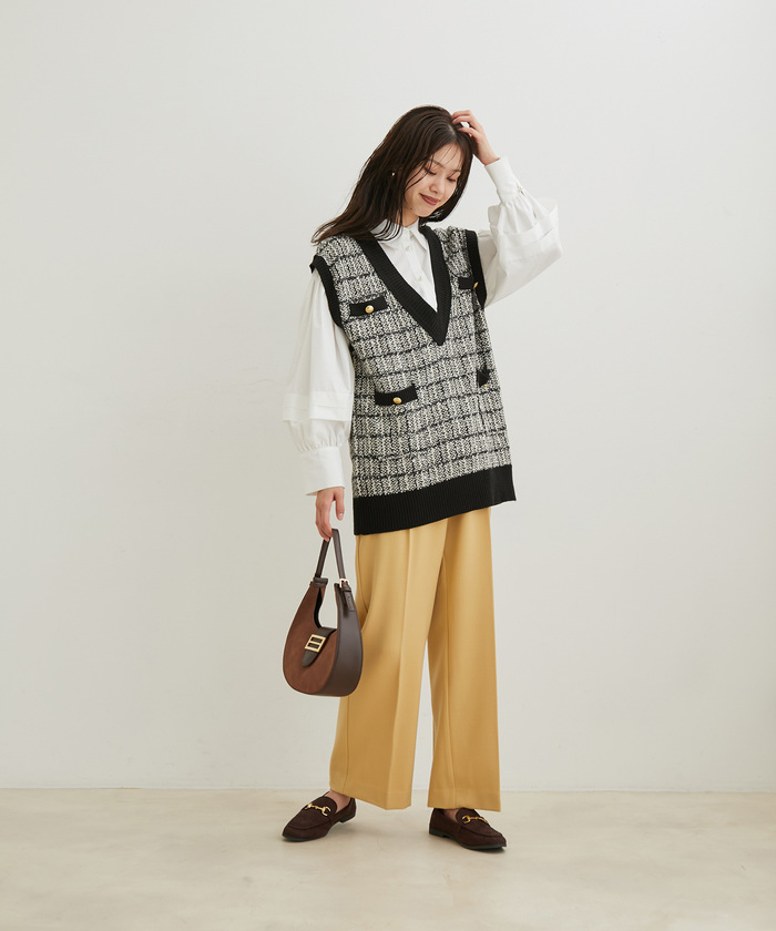 に値下げ！ ジャスグリッティー ツイードニットベストセット