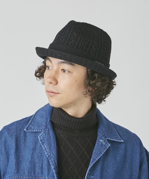 OVERRIDE(OVERRIDE)/OVERRIDE  CABLE KNIT FEDORA WOOL/img14