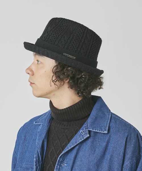 OVERRIDE(OVERRIDE)/OVERRIDE  CABLE KNIT FEDORA WOOL/img15