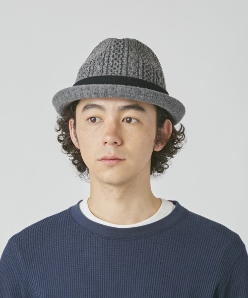 OVERRIDE(OVERRIDE)/OVERRIDE  CABLE KNIT FEDORA WOOL/img18