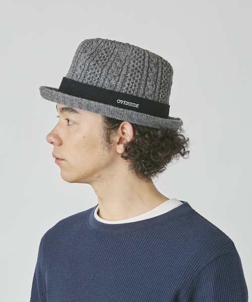 OVERRIDE(OVERRIDE)/OVERRIDE  CABLE KNIT FEDORA WOOL/img19