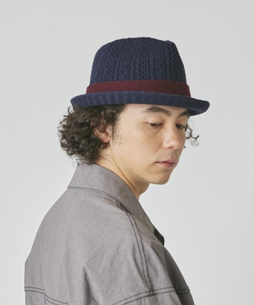 OVERRIDE(OVERRIDE)/OVERRIDE  CABLE KNIT FEDORA WOOL/img24