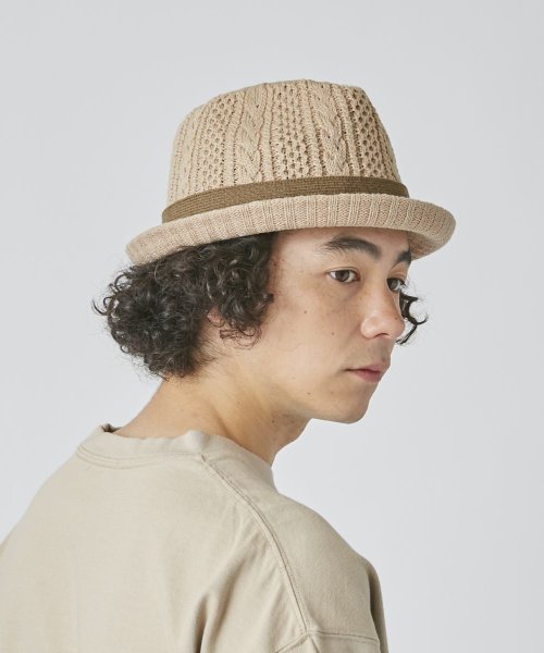 OVERRIDE(OVERRIDE)/OVERRIDE  CABLE KNIT FEDORA WOOL/img25