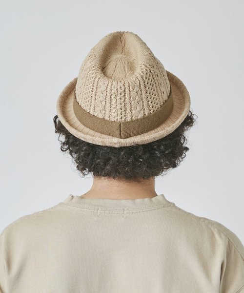 OVERRIDE(OVERRIDE)/OVERRIDE  CABLE KNIT FEDORA WOOL/img27