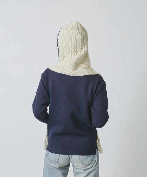 OVERRIDE(OVERRIDE)/OVERRIDE  KNIT SCHOOL HOOD MUFF/img11