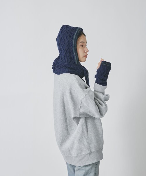 OVERRIDE(OVERRIDE)/OVERRIDE  KNIT SCHOOL HOOD MUFF/img19