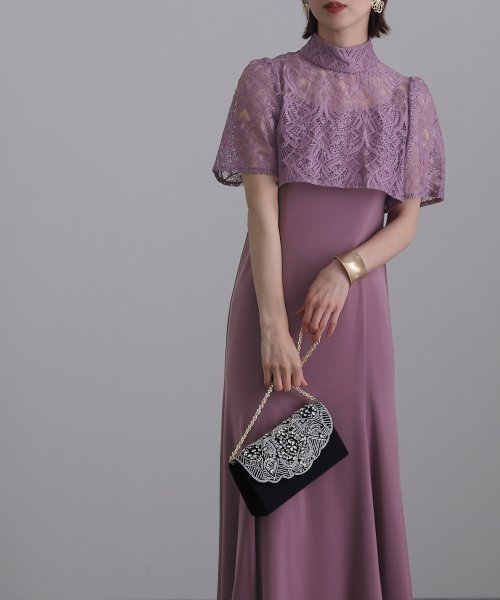 レーストップス付きマーメイドワンピース 二次会 食事会 セレモニー 発表会