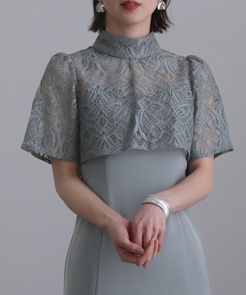 レーストップス付きマーメイドワンピース 二次会 食事会 セレモニー 発表会