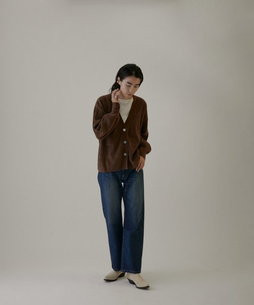 Vネックリブカーディガン－CreamyCotton /クリーミーコットン－ Creamy Cotton クリーミーコットン ■モデル身長 着用サイズ サイズ感 素材感 着心地