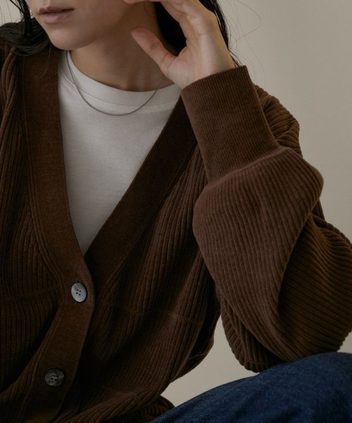 Vネックリブカーディガン－CreamyCotton /クリーミーコットン－ Creamy Cotton クリーミーコットン ■モデル身長 着用サイズ サイズ感 素材感 着心地