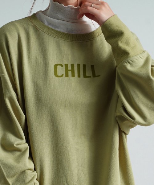 Fizz(フィズ)/ミニ裏毛　フロッキーロゴプリント袖リブプルオーバー　CHiLL365/img07