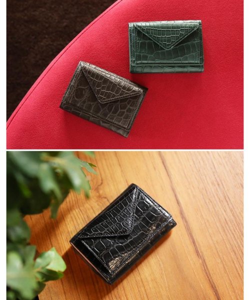 sankyoshokai(サンキョウショウカイ)/クロコダイルレザー三つ折りミニ財布/img04