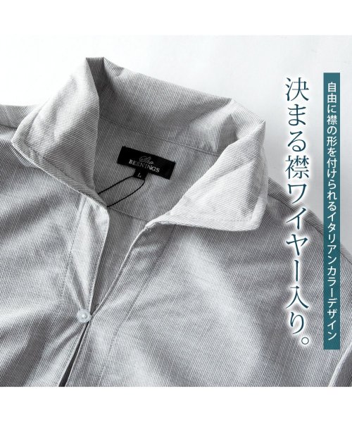  GENELESS(GENELESS)/シャツ メンズ 七分袖 カプリシャツ スタンドカラー 立ち襟 メンズシャツ 7分袖 カジュアルシャツ/img03