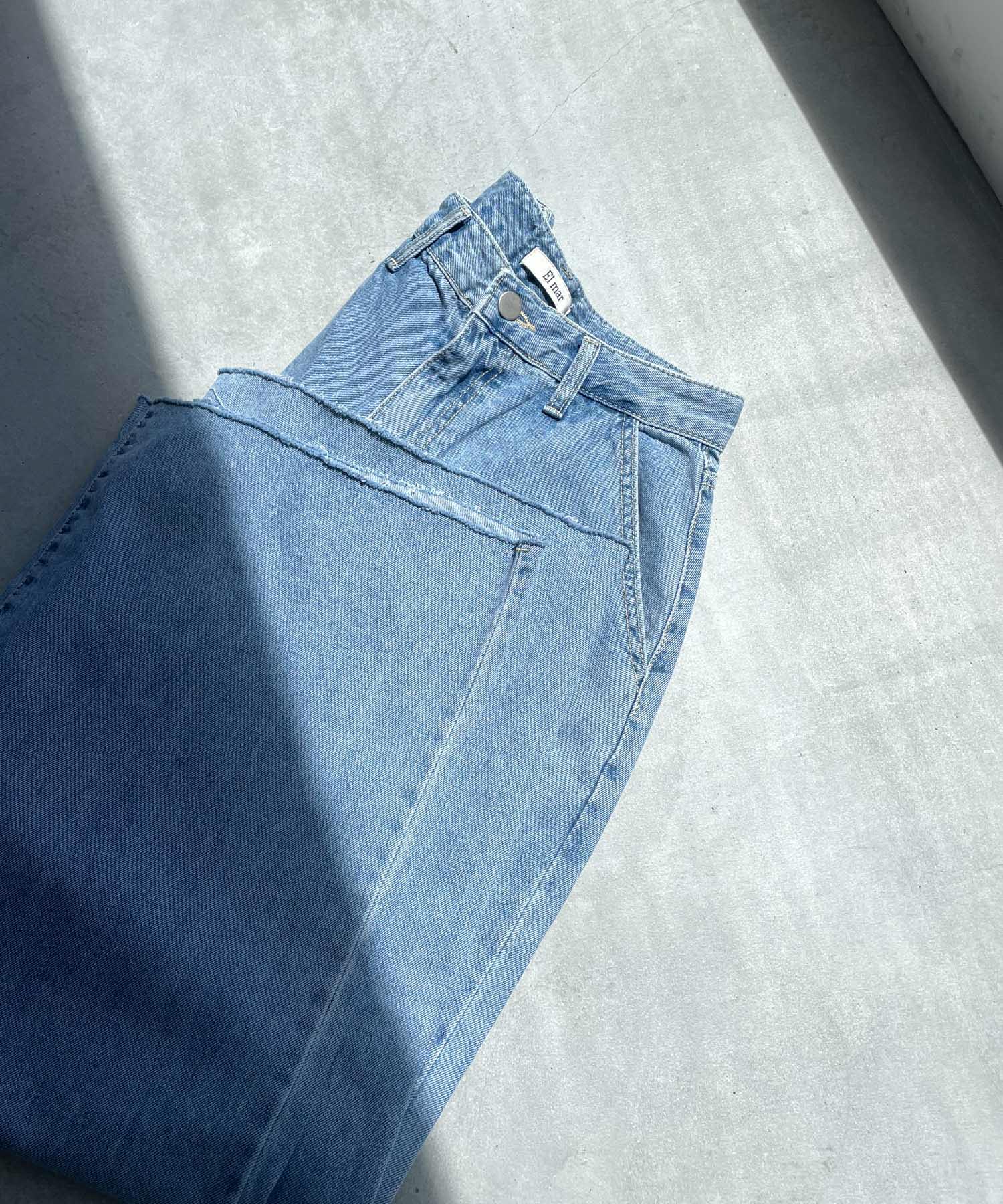 El mar(エルマール)カットオフバギーデニムパンツ