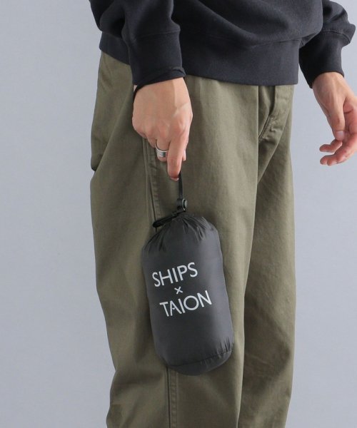 SHIPS MEN(シップス　メン)/*【SHIPS別注】TAION: ワンポイント ロゴ ワッペン ナイロン クルーネック インナーダウン カーディガン/img25