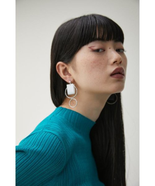 AZUL by moussy(アズールバイマウジー)/BICOLOR FAUX LEATHER EARRINGS/img07