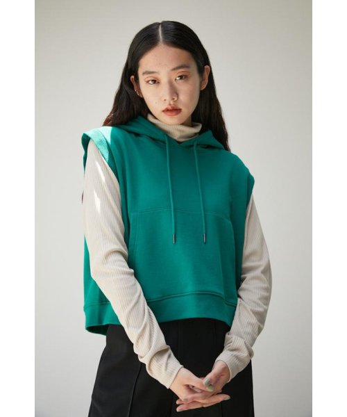 AZUL by moussy(アズールバイマウジー)/REMOVABLE SLEEVE SHORT HOODIE/img10