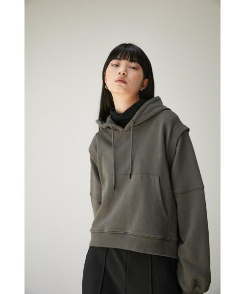 AZUL by moussy(アズールバイマウジー)/REMOVABLE SLEEVE SHORT HOODIE/img12
