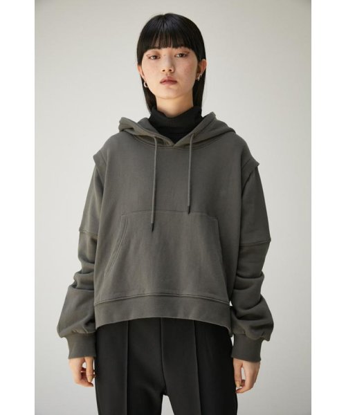 AZUL by moussy(アズールバイマウジー)/REMOVABLE SLEEVE SHORT HOODIE/img14