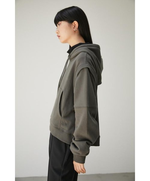 AZUL by moussy(アズールバイマウジー)/REMOVABLE SLEEVE SHORT HOODIE/img15
