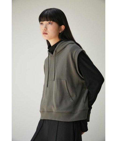 AZUL by moussy(アズールバイマウジー)/REMOVABLE SLEEVE SHORT HOODIE/img20