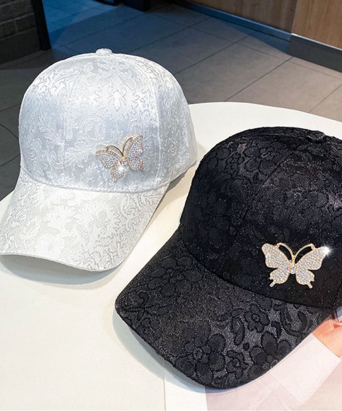 shoppinggo(ショッピングゴー)/帽子 蝶々 キラキラキャップ レディース UVカット つば付カーブキャップ 帽子 スポーツ 無地 CAP おしゃれ 野球帽/img09