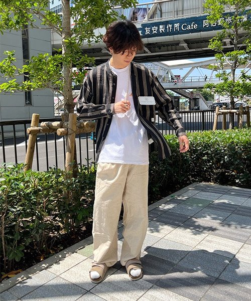 WORK ABOUT(WORK ABOUT)/【WORK ABOUT/ワークアバウト】ORIENTAL SHIRT バンドカラー リネンシャツ/img01