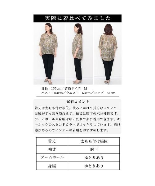 Sawa a la mode(サワアラモード)/ペイズリー模様のキーネックシャツ/img24