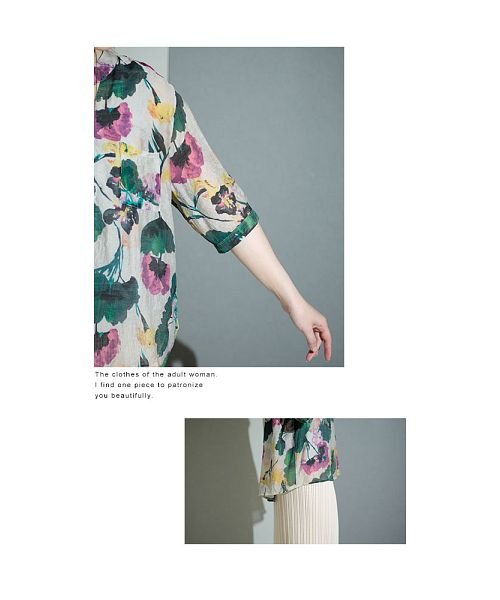 Sawa a la mode(サワアラモード)/クローゼットを彩る水彩花のシャツブラウス/img11