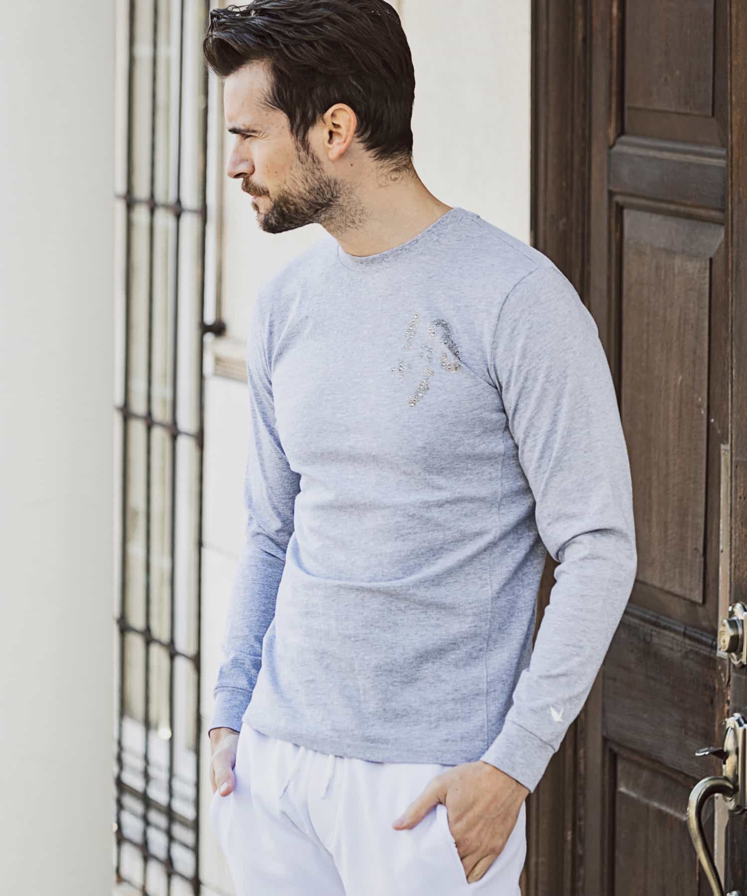 1+1=3ラインストーンロゴ長袖Tシャツ(504856064)｜HANKYU MEN'S / 阪急