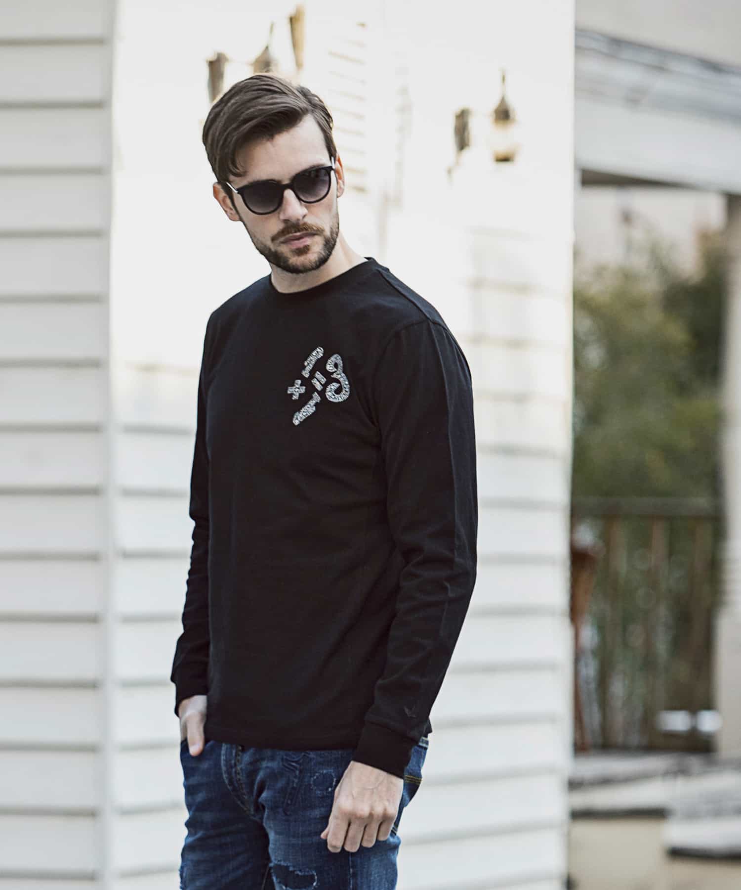 1+1=3ラインストーンロゴ長袖Tシャツ(504856064)｜HANKYU MEN'S / 阪急