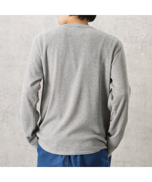 MAC HOUSE(men)(マックハウス（メンズ）)/NAVY ネイビー ワッフルクルーロングスリーブTシャツ QMH/03866FW/img02