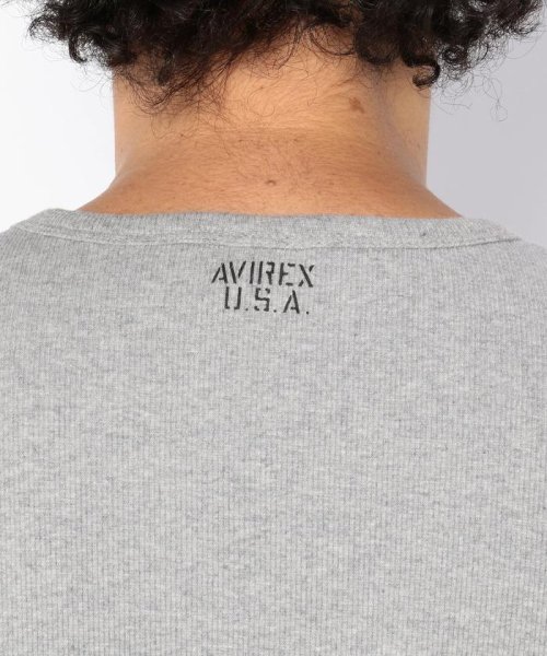 AVIREX(AVIREX)/《DAILY/デイリー》RIB S/S CREW NECK T－SHIRT/リブ 半袖 クルーネック Tシャツ  デイリーウェア/img18
