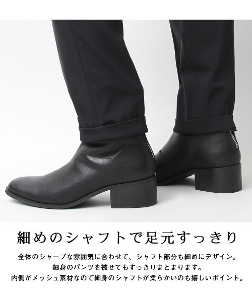 glabella グラベラ ハイヒール ドレスブーツ バックジップ ヒール 