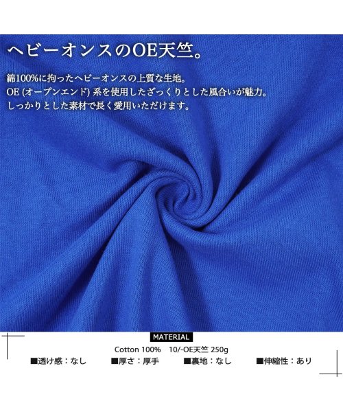 1111clothing(ワンフォークロージング)/オーバーサイズ tシャツ メンズ ヘビーウェイト tシャツ レディース ビッグtシャツ 綿100% 厚手 ビッグシルエット 半袖 ビッグt リンガーネック 青 /img03