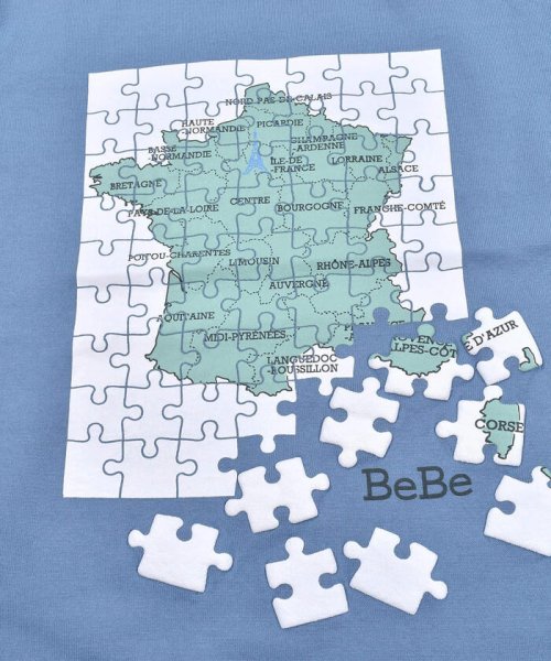 BeBe(ベベ)/フランス マップ ジグソーパズル プリント Tシャツ (80~140cm)/img06