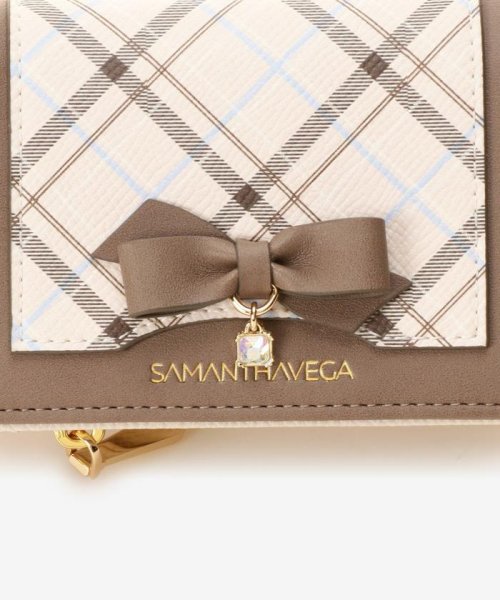SAMANTHAVEGA(サマンサベガ)/スクエアビジューリボンモチーフミニ財布(チェック)/img12