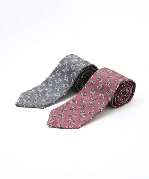 ABAHOUSE(ABAHOUSE)/【IMPORT FABRIC TIE】シルク ジオメトリック小紋 ネクタイ/img01