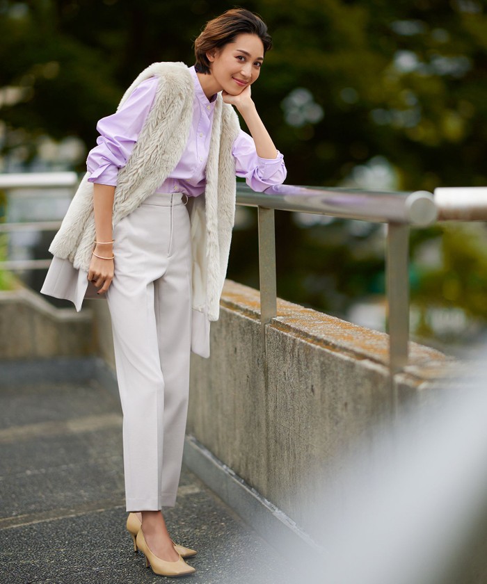 ブラウス シャツ 「CLASSY.1月号掲載」CANCLINI バンドカラー シャツ レディース CLASSY.1月号掲載】CANCLINI バンドカラー シャツ(504869936