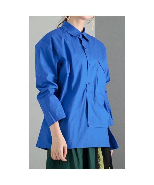 Sawa a la mode(サワアラモード)/アシンメトリーが揺らめくブルーのシャツ/img15