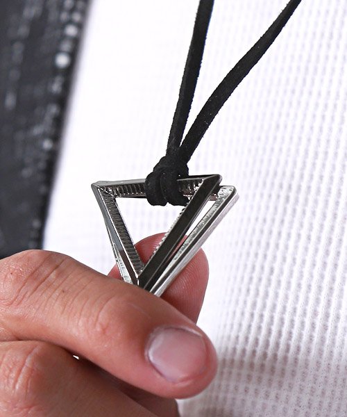 セール トライアングルネックレス ネックレス メンズ レディース 革紐 トライアングル メタル 三角形 アクセサリー ラグスタイル Luxstyle Magaseek